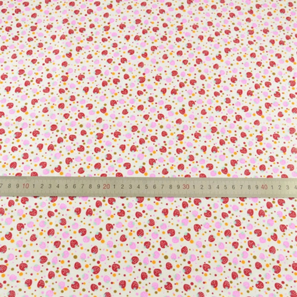 Teramil New Cotton Cloth Fabric Blue and Pink Flower Design for Sewing Home Textile Handicraft Patchwork Scrapbooking Needlework