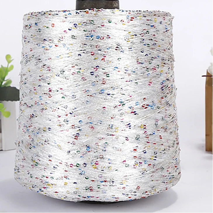 500G Hilo Fantasía de Lentejuelas Brillantes – Para Tejer a Mano y Ganchillo | Lentejuela de 3mm | 25 Colores