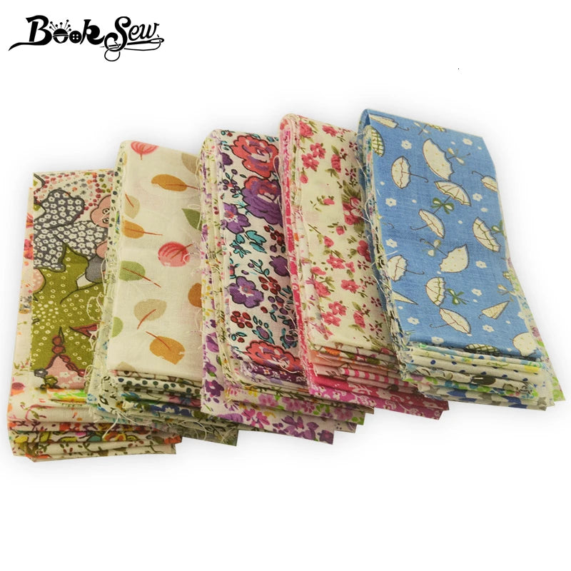 Booksew 5x50CM Jelly Roll Strips Cotton Fabric Printed Flowers 6-9 Pcs/Lot Telas DIY Patchwork Cloth Quilting Sewing Material