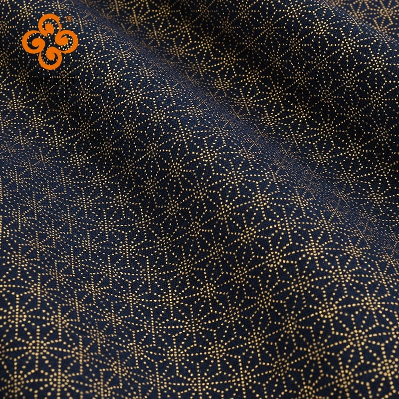 Japanese Navy Bronzed Print Cotton Kimono Fabric – 57" Wide, 200gsm | Quilting, Clothing & DIY Crafts (3 Sizes)