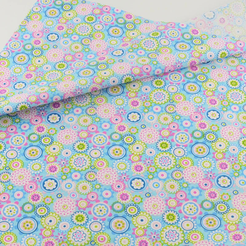 Floral Cotton Fabric - 25x45cm 100% Cotton Patchwork Fabric