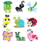 Kits de pintura de diamantes 5D para niños, pegatinas de animales con diamantes DIY, arte de diamantes digital hecho a mano, mosaico de manualidades