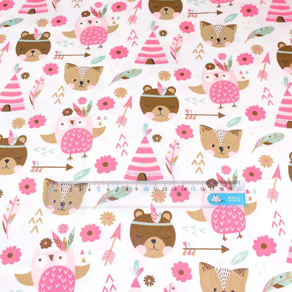 Cute Cartoon Print 100% Cotton Twill Fabric — 160cm Wide