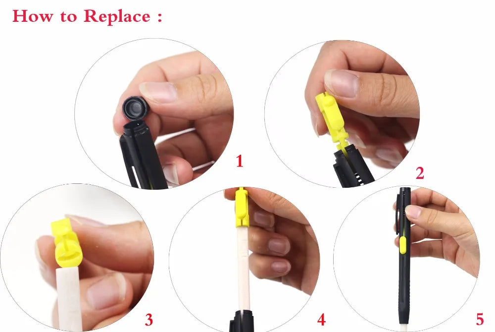Disappearing Tailor's Chalk Pen Set – Push-Button, Refillable, Heat Erasable, 2-Pack
