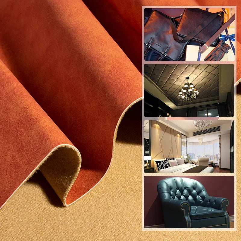 Faux Suede PU Leather Fabric – Waterproof Synthetic Leather, 0.9mm Thick – For Garments, Bags, Upholstery & Crafts