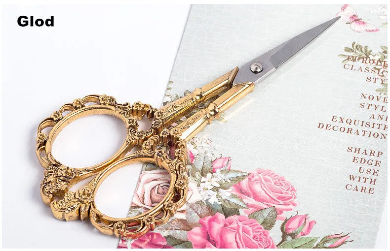 Vintage Style Sewing & Craft Scissors – Decorative Stainless Steel, 4.5"