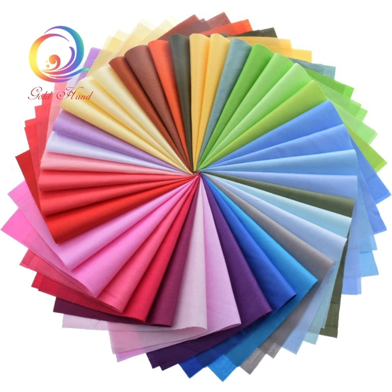 38-Piece Dyed Solid Color Twill Cotton Fabric Set – 20x30cm Precut Squares