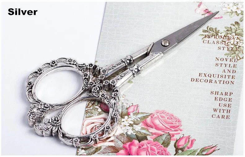 Vintage Style Sewing & Craft Scissors – Decorative Stainless Steel, 4.5"