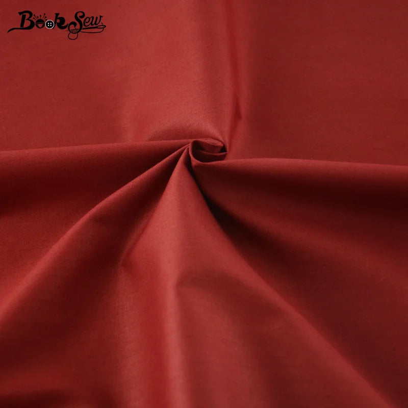 Booksew Telas De Algodon Para Patchwork Sewing Fabric Twill Classic Red Solid Color 100% Cotton Material Tecidos Para Costura