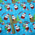 Christmas Twill Cotton Fabric – Santa, Trees & Holiday Prints, 0.5m x 1.6m