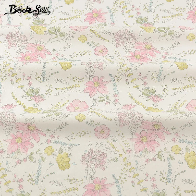 Floral Cotton Fabric - 25x45cm 100% Cotton Patchwork Fabric