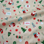 Christmas Twill Cotton Fabric – Santa, Trees & Holiday Prints, 0.5m x 1.6m