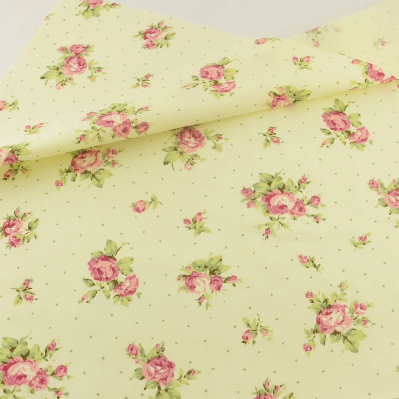 Floral Cotton Fabric - 25x45cm 100% Cotton Patchwork Fabric