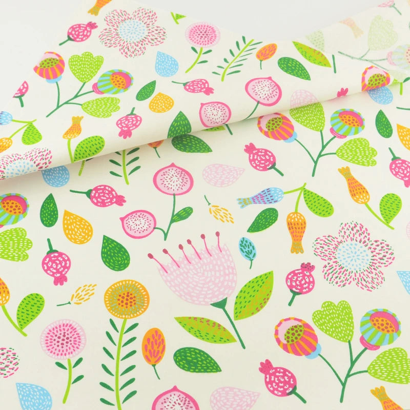 Floral Cotton Fabric - 25x45cm 100% Cotton Patchwork Fabric