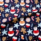 Christmas Twill Cotton Fabric – Santa, Trees & Holiday Prints, 0.5m x 1.6m