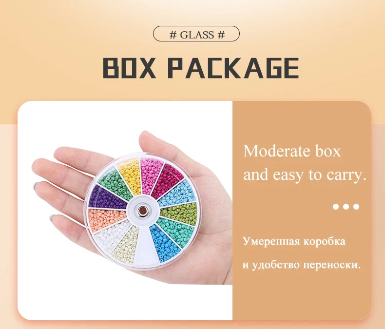 Set de 2000 Cuentas de Cristal de Semilla – 12 Colores Surtidos para Hacer Joyas, Pulseras y Manualidades DIY