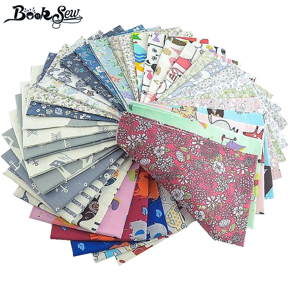 Booksew Telas Patchwork Algodon 100% Cotton Fabric Flowers Cartoon Animal Printed 20x25 cm DIY Tissu Toys Pollow Sewing Material