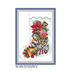 Christmas Stocking Cross Stitch Kit – Stamped 14CT & 11CT Embroidery Set | 13 Designs