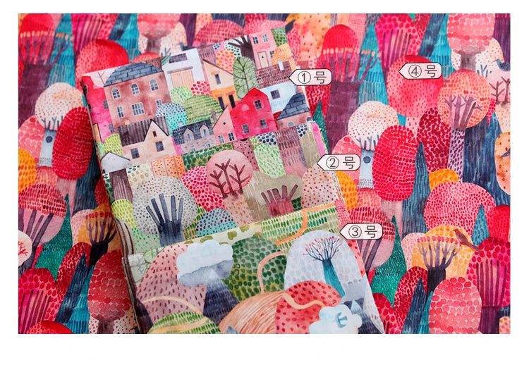 Fruit Print Cotton Fabric by the Meter – Breathable Woven Cloth for Quilting, Sewing & DIY
