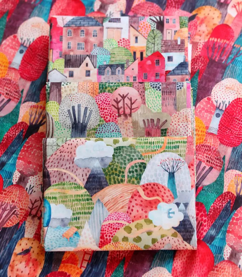 Fruit Print Cotton Fabric by the Meter – Breathable Woven Cloth for Quilting, Sewing & DIY