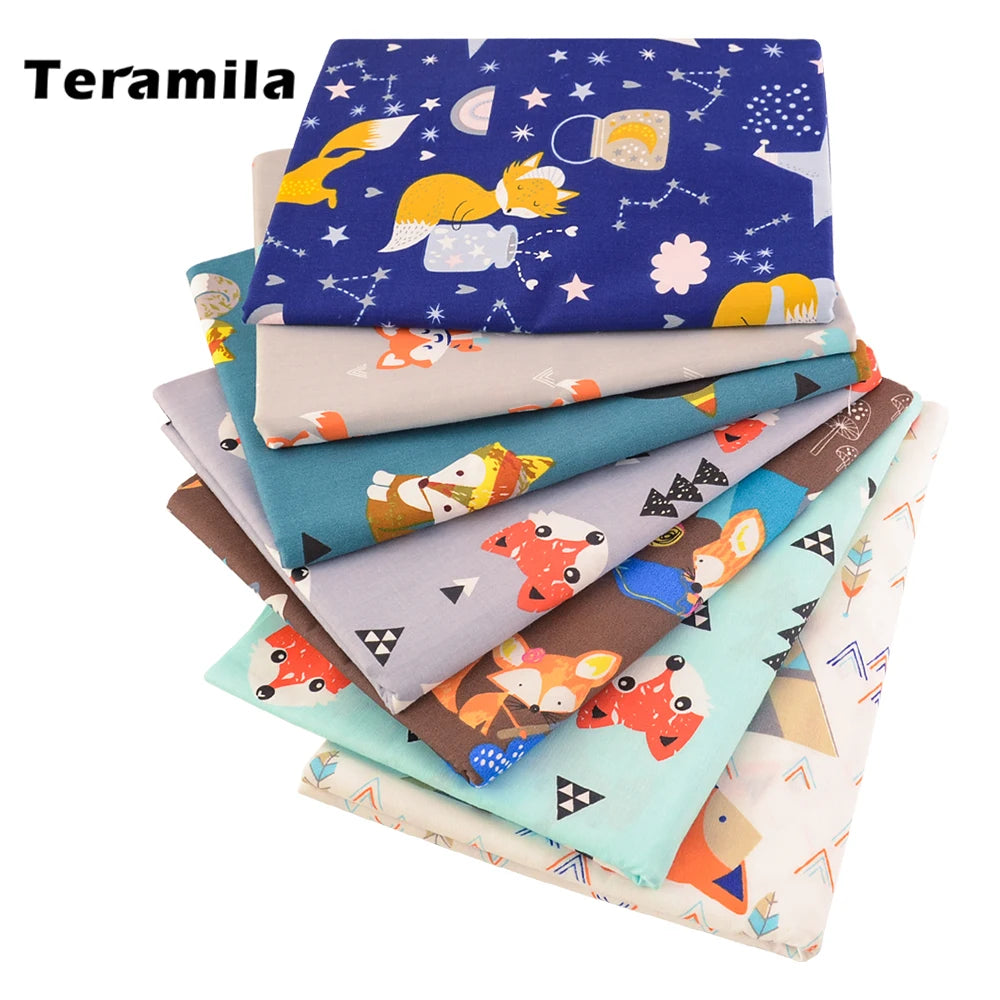 Fox Print 100% Cotton Twill Fabric – 63" Wide | Quilting, Patchwork, Baby & DIY Sewing (6 Pre-Cut Sizes)