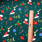 Christmas Twill Cotton Fabric – Santa, Trees & Holiday Prints, 0.5m x 1.6m