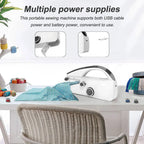 Máquina de coser portátil – Funciona con pilas y USB. Mini herramienta de costura portátil.