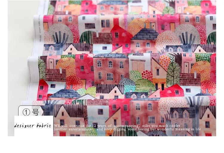 Fruit Print Cotton Fabric by the Meter – Breathable Woven Cloth for Quilting, Sewing & DIY