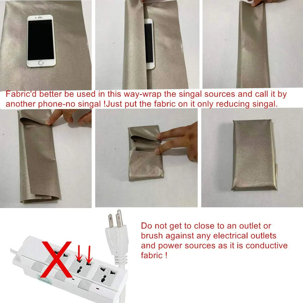 Silver Fiber EMF & RFID Shielding Fabric – 50×145 cm (19.7×57 in)