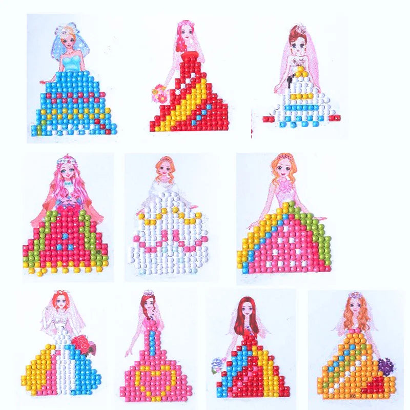 Kits de pintura de diamantes 5D para niños, pegatinas de animales con diamantes DIY, arte de diamantes digital hecho a mano, mosaico de manualidades