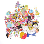 Botones de Madera Novedosos – Formas de Animales e Insectos | Botones Artesanales de 2 Agujeros para Coser y Scrapbooking