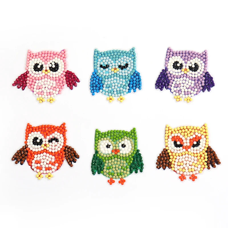 Kits de pintura de diamantes 5D para niños, pegatinas de animales con diamantes DIY, arte de diamantes digital hecho a mano, mosaico de manualidades