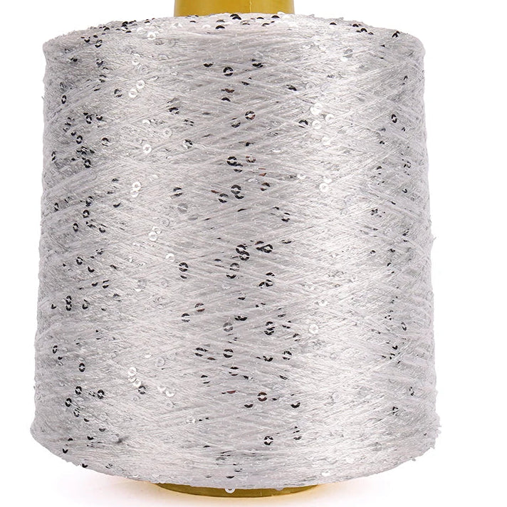 500G Hilo Fantasía de Lentejuelas Brillantes – Para Tejer a Mano y Ganchillo | Lentejuela de 3mm | 25 Colores