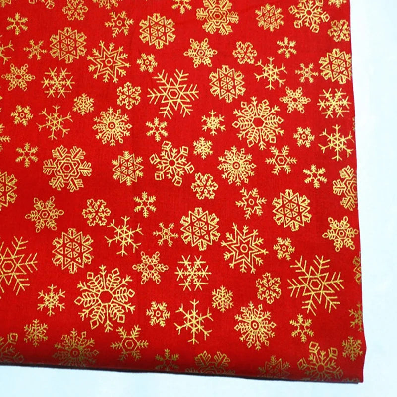 Christmas Twill Cotton Fabric – Santa, Trees & Holiday Prints, 0.5m x 1.6m