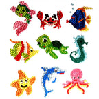 Kits de pintura de diamantes 5D para niños, pegatinas de animales con diamantes DIY, arte de diamantes digital hecho a mano, mosaico de manualidades