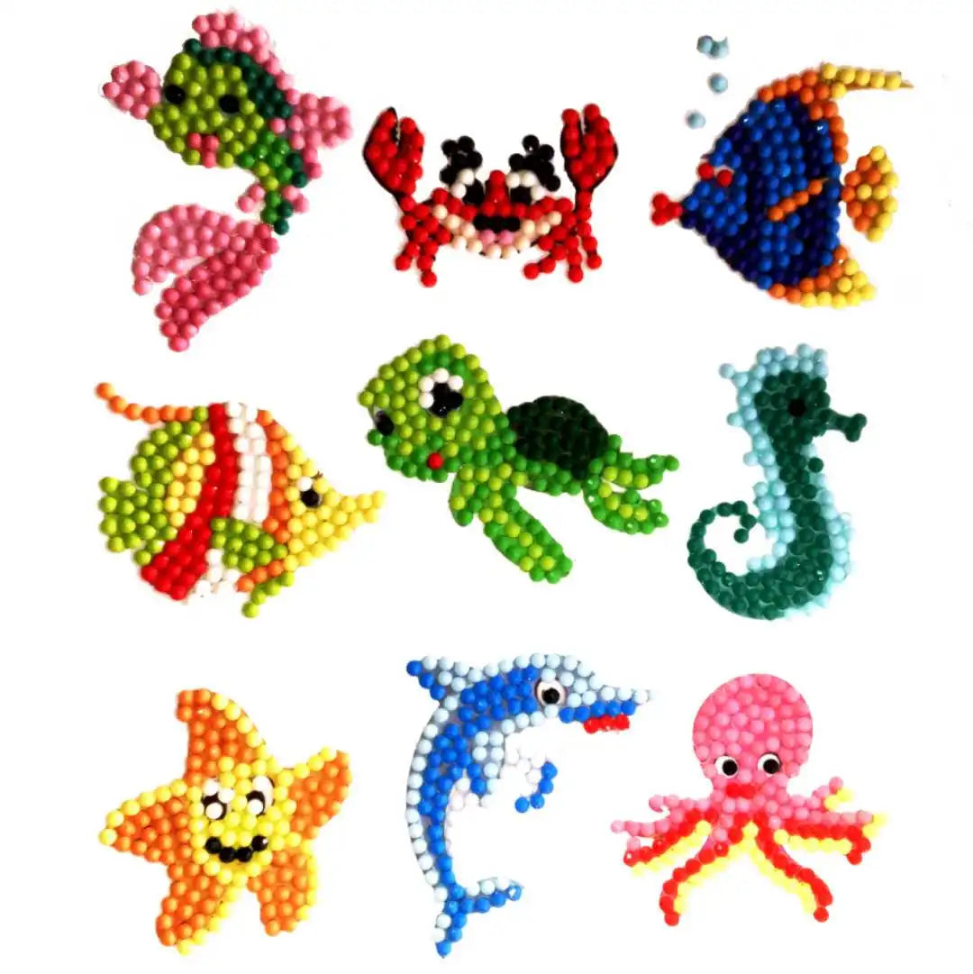 Kits de pintura de diamantes 5D para niños, pegatinas de animales con diamantes DIY, arte de diamantes digital hecho a mano, mosaico de manualidades