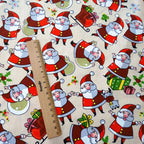 Christmas Twill Cotton Fabric – Santa, Trees & Holiday Prints, 0.5m x 1.6m