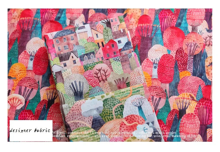 Fruit Print Cotton Fabric by the Meter – Breathable Woven Cloth for Quilting, Sewing & DIY