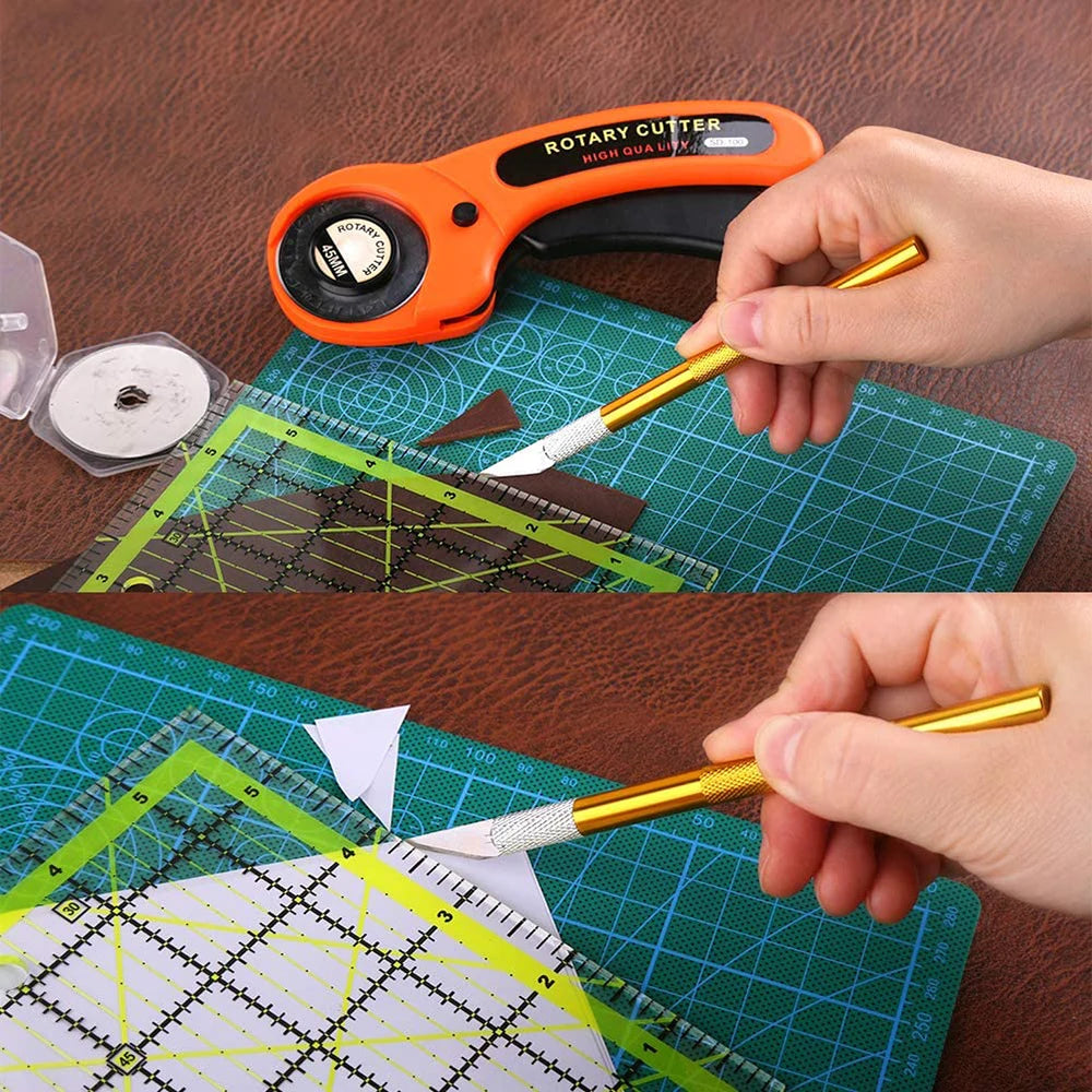 125-Piece Rotary Cutter Kit – 45mm Cutter, Cutting Mat, Patchwork Ruler & Accessories