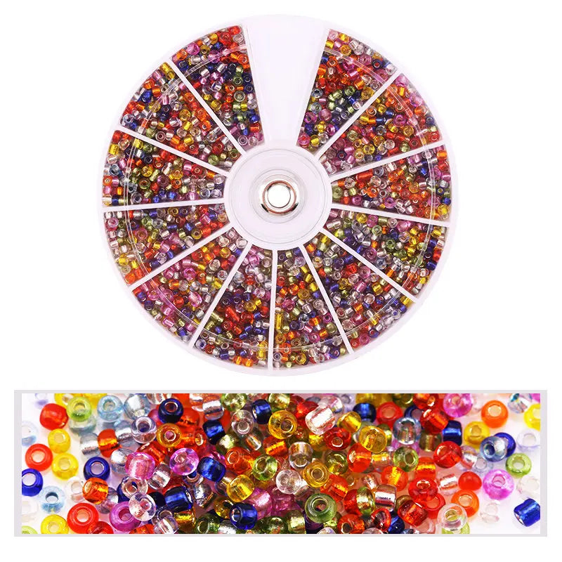 Set de 2000 Cuentas de Cristal de Semilla – 12 Colores Surtidos para Hacer Joyas, Pulseras y Manualidades DIY