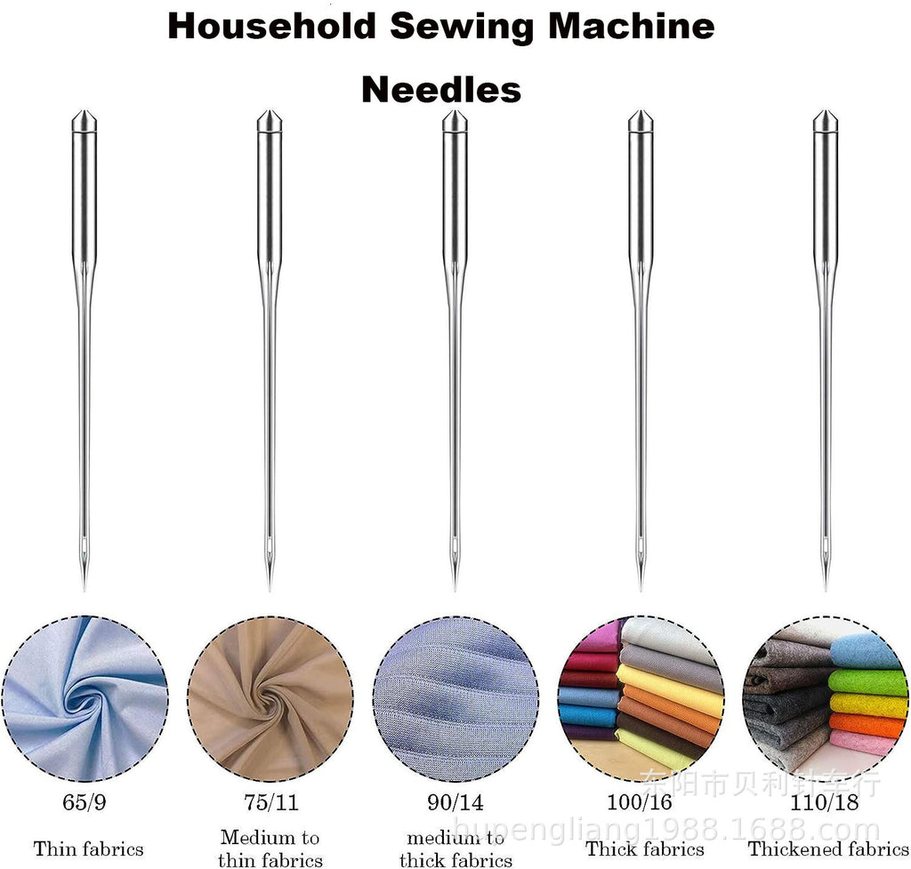 Household Sewing Machine Needles Kit – Sizes #9 #11 #12 #14 #16 #18 (10pc)