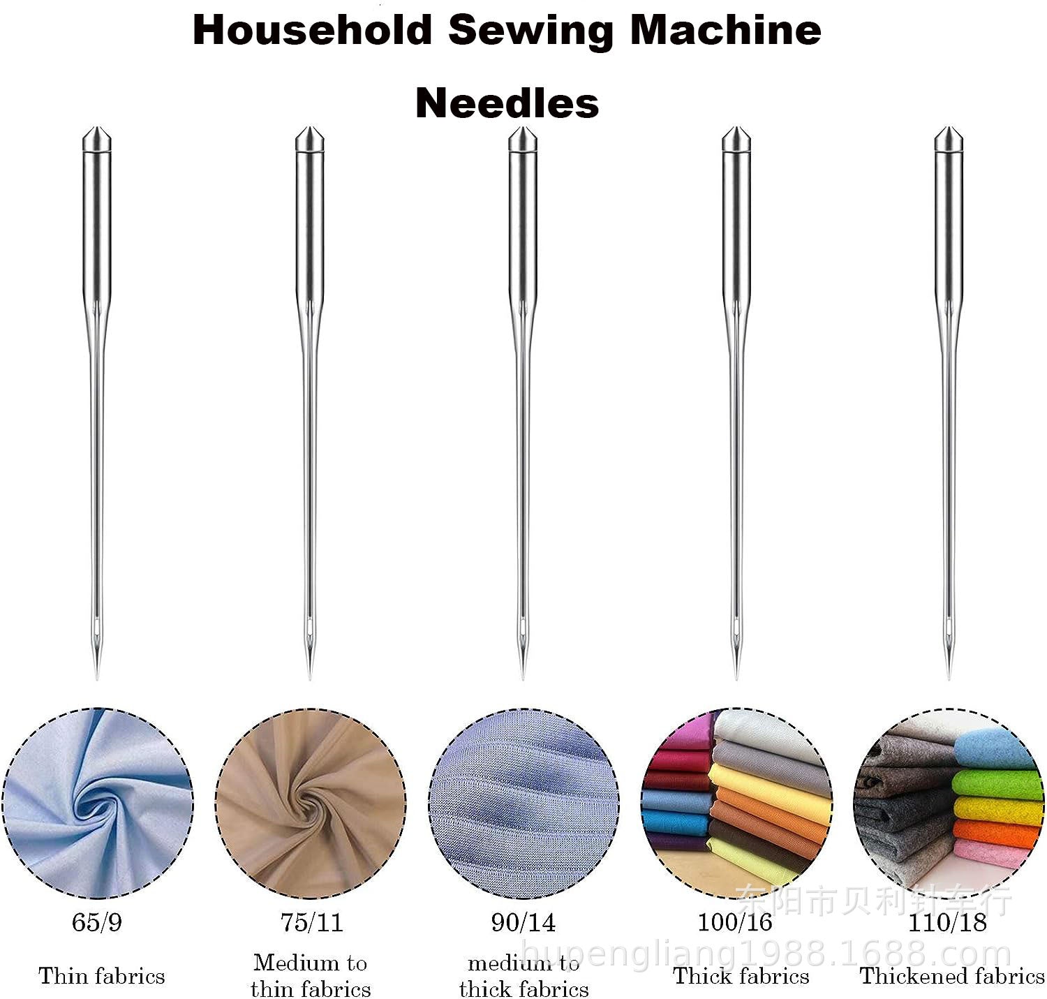 Household Sewing Machine Needles Kit – Sizes #9 #11 #12 #14 #16 #18 (10pc)