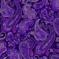 Purple Parkside Large Embroidered Paisley Wideback Fabric Per Yard