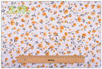 Orange Floral Printed Twill Cotton Fabric – 160cm (63") Wide | Cut to Order