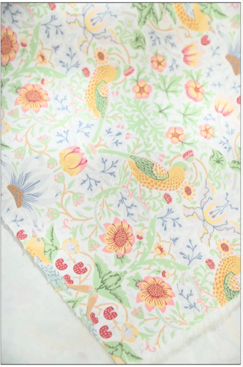 Fresh Floral Print 100% Cotton Canvas Fabric | 110cm Wide | Sold by the Half Yard