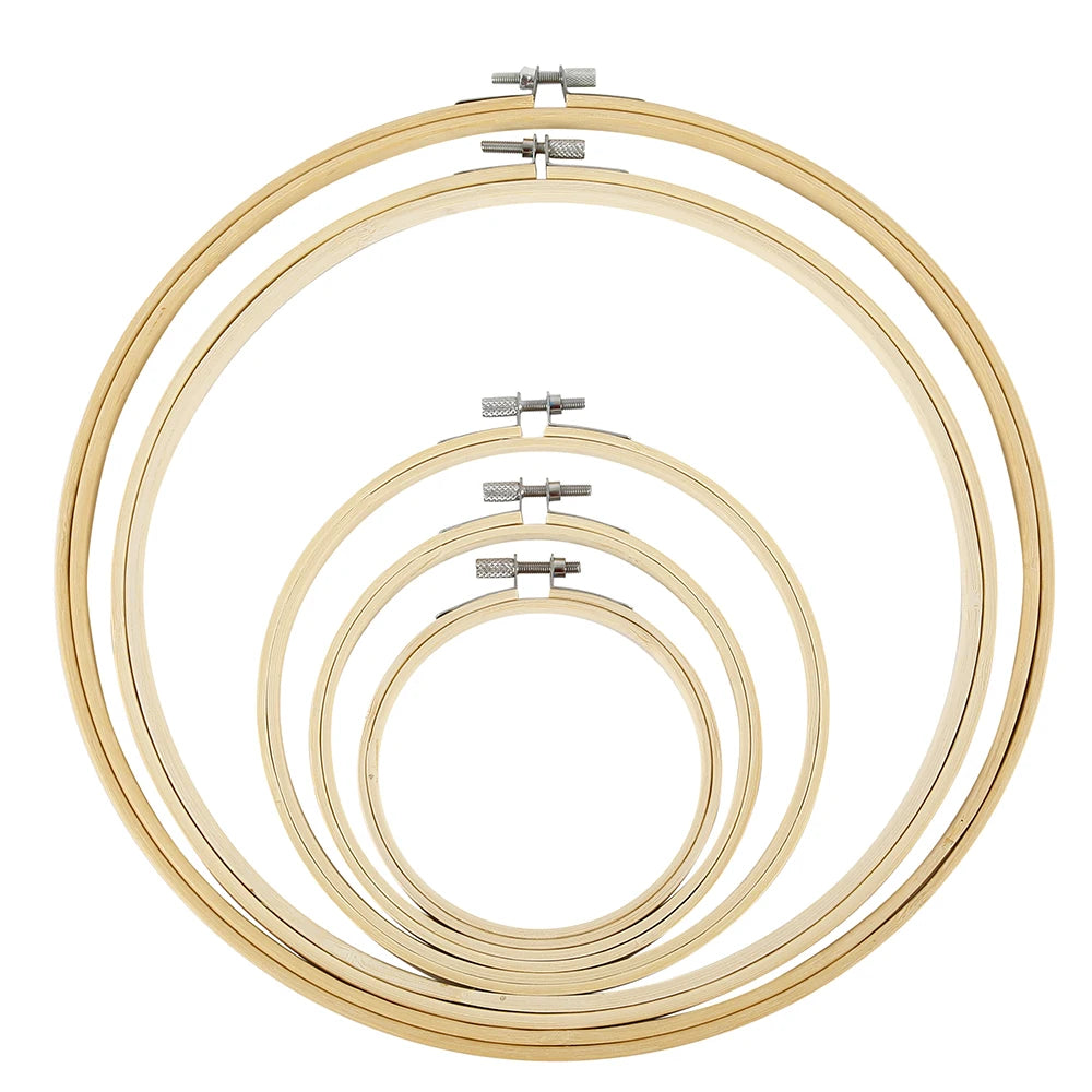 Wooden Embroidery Hoop Set — 5 Sizes (13–30cm)