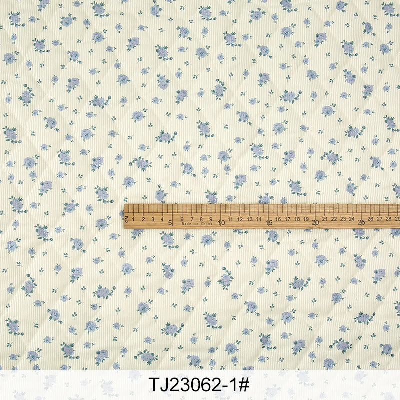 Xintianji Quilted Corduroy Fabric – Floral Print, Thickened, 150cm Wide