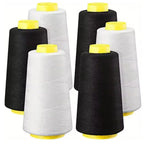 Serger Thread 100% Polyester – 3000 Yards per Roll | Black & White Cones