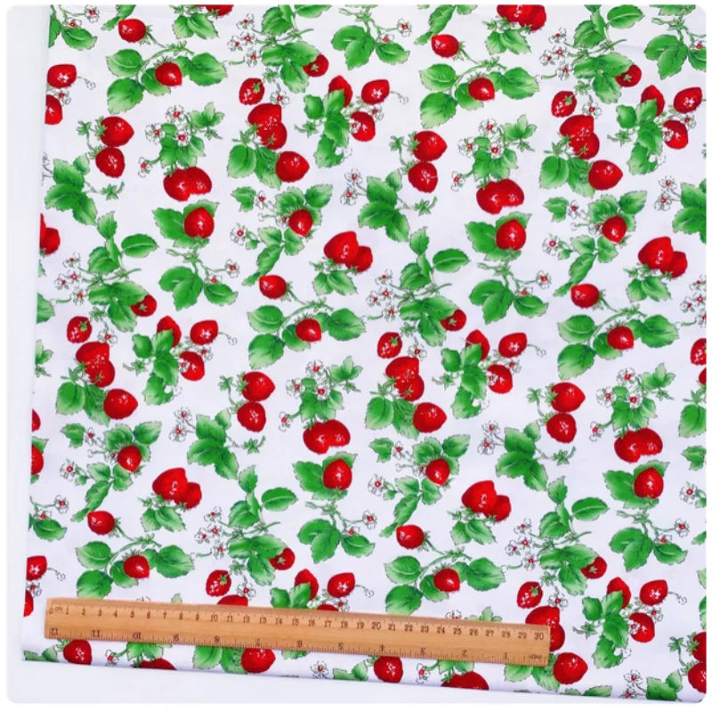 Strawberry Watermelon Print Pure Cotton Fabric For Making Shirts Dress Handmade Baby Clothing, T85