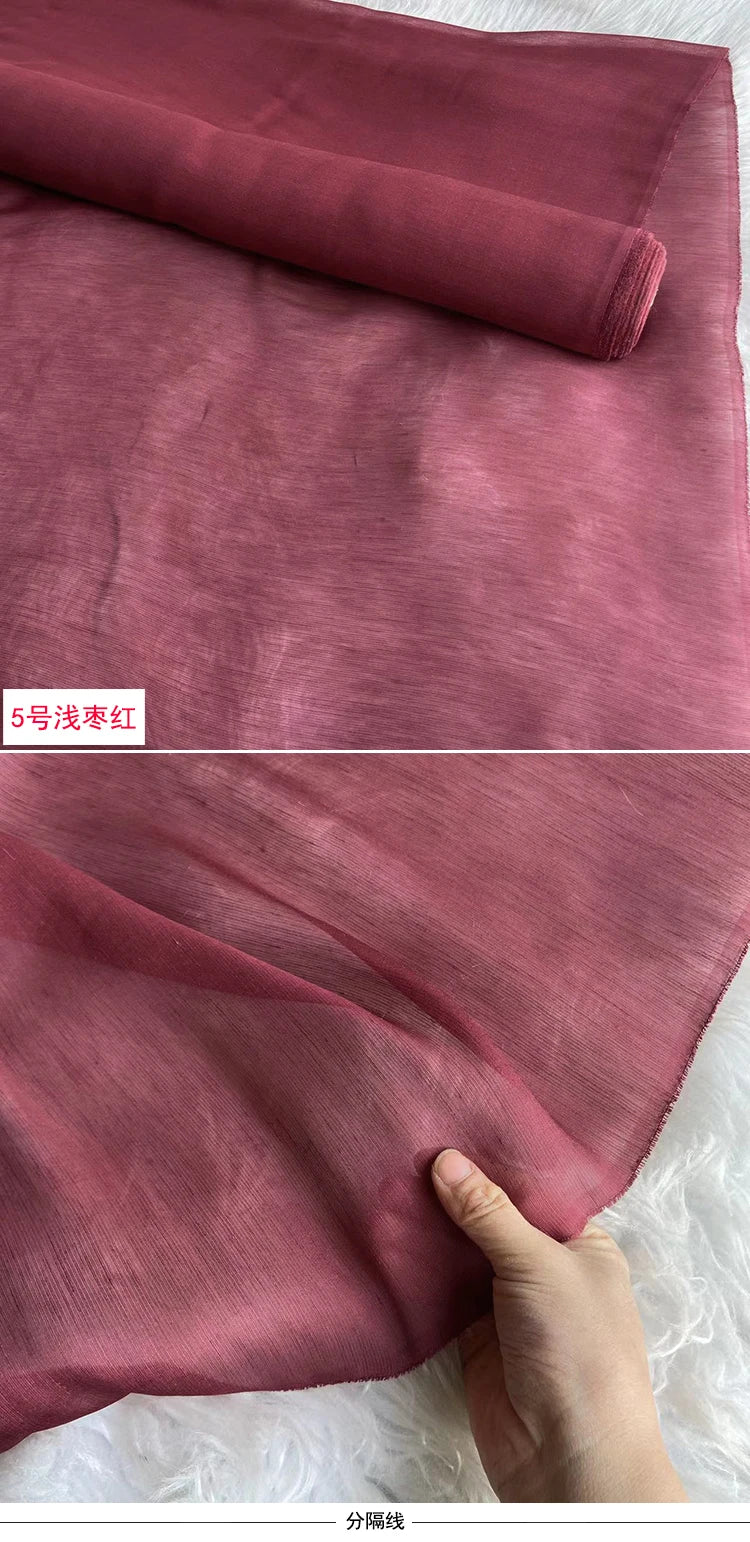 Mulberry Silk & Linen Blend Fabric by the Meter | 138cm Wide | 13 Momme